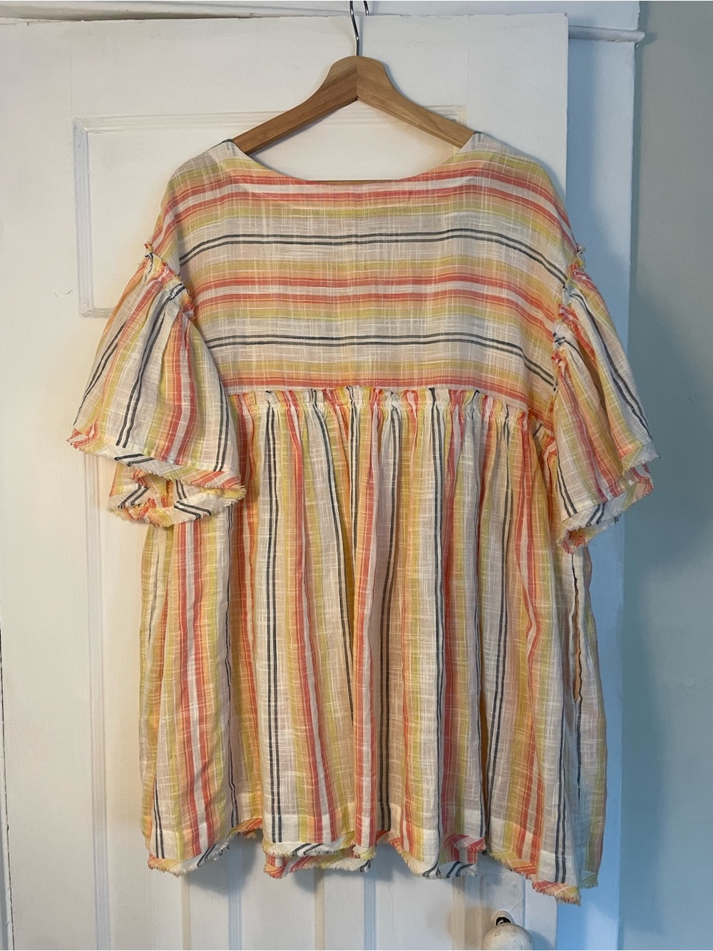 Striped Multi-Color Babydoll Tunic Top